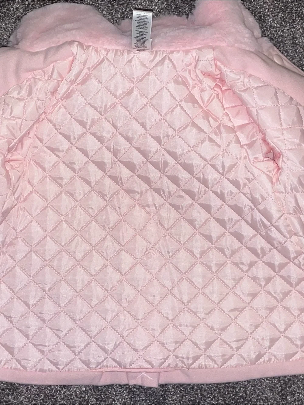MICHAEL Michael Kors Girls' Light Pink Puffer Jacket with Faux Fur Hood+ peacoat